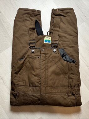 Blue Mountain Kids Brown Insulated Duck Canvas Overalls Youth